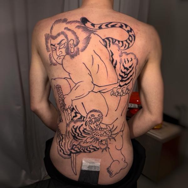 Japanese japanese warrior tiger tattoo by @broy_tattooer