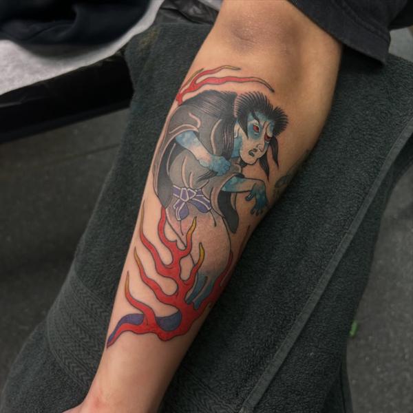 Japanese japanese character tattoo by @trav.tatts