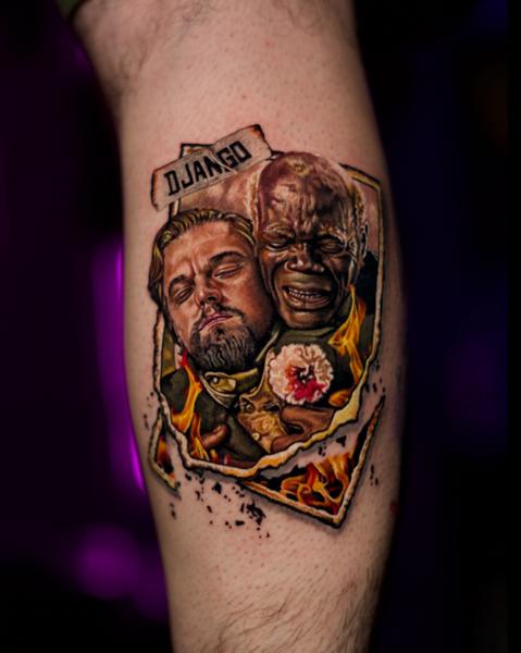 Realism django characters tattoo by @nasufi_armando