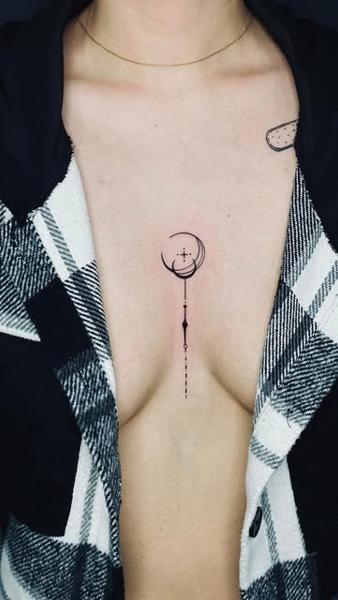 Fine line geometric design tattoo by @vanillaflows