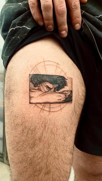 Anime anime character tattoo by @vanillaflows