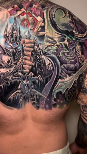 Illustrative fantasy characters tattoo by @venceslau.santos