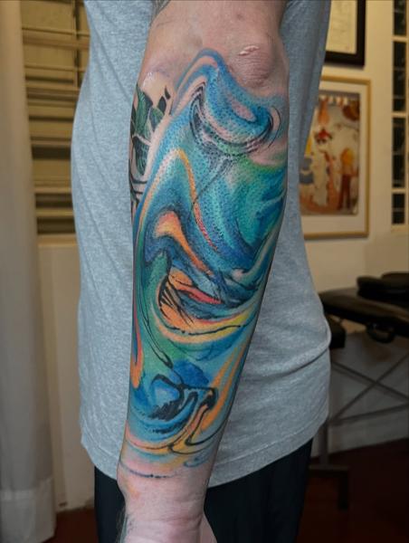 Abstract abstract swirls tattoo by @skazxim
