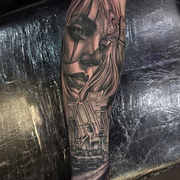 Realism crying woman tattoo by @vividinkbirmingham
