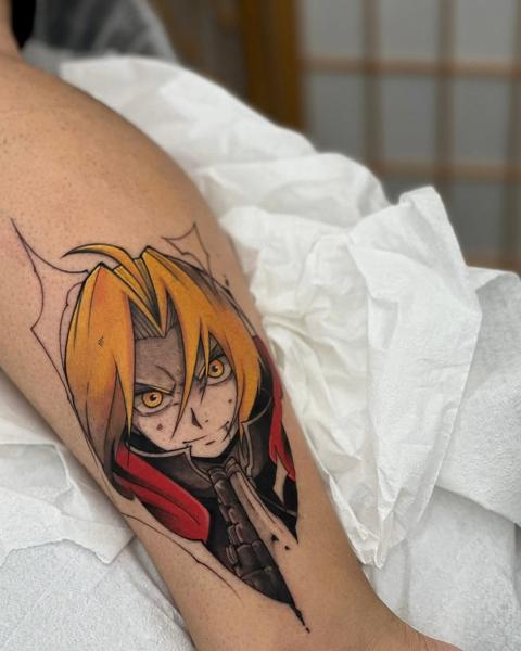 Anime anime character tattoo by @vitoortattoo