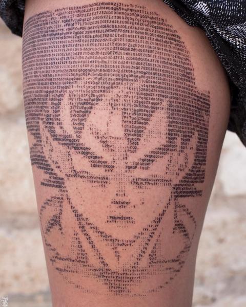 Ascii art ascii character tattoo by @tattoovrontis