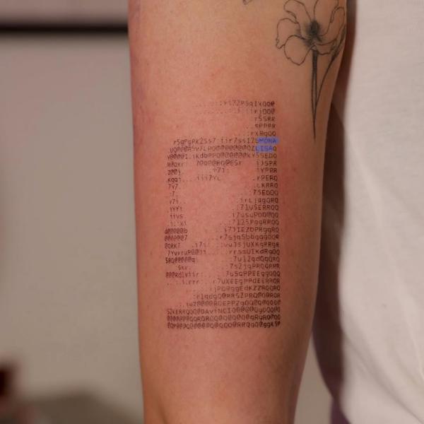 Ascii art ascii mona lisa tattoo by @tattoovrontis