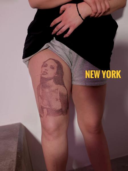 Dotwork woman portrait tattoo by @tattoovrontis