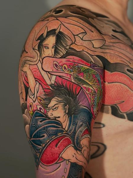 Japanese japanese warrior tattoo by @horiyotatt