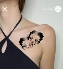 Phone showing AR tattoo try-on